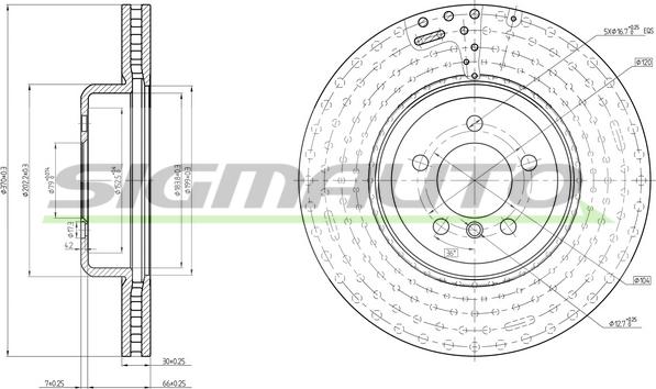 SIGMAUTO DBC479V - Тормозной диск autospares.lv