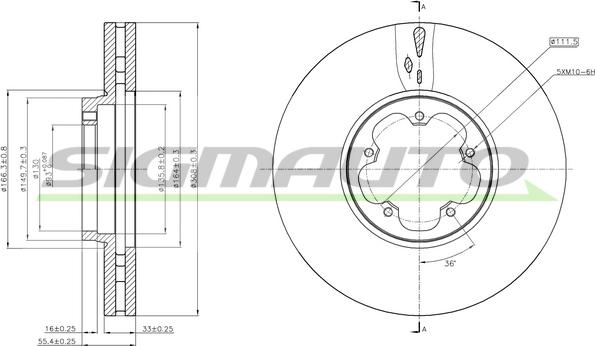 SIGMAUTO DBC470V - Тормозной диск autospares.lv