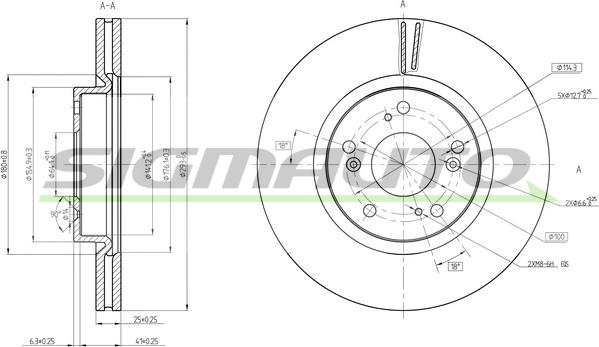 SIGMAUTO DBC473V - Тормозной диск autospares.lv