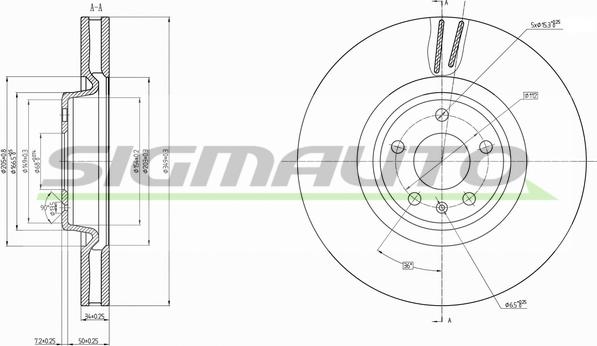 SIGMAUTO DBC598V - Тормозной диск autospares.lv