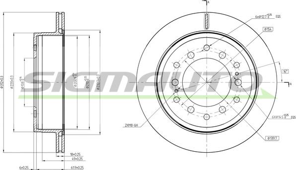 SIGMAUTO DBC505V - Тормозной диск autospares.lv