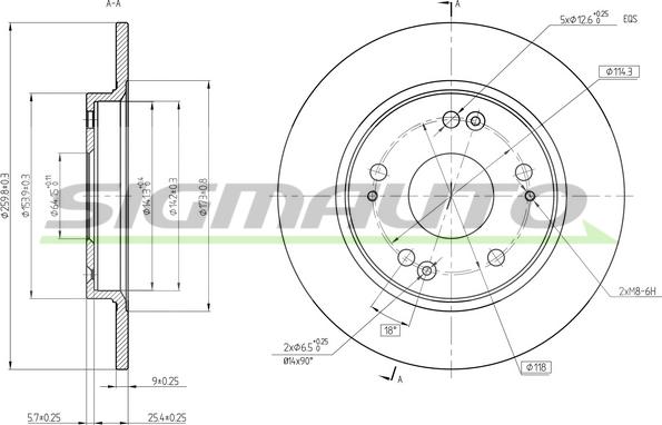 SIGMAUTO DBC524S - Тормозной диск autospares.lv