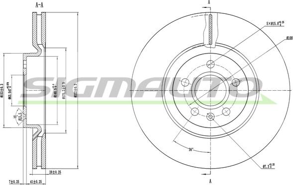 SIGMAUTO DBC693V - Тормозной диск autospares.lv