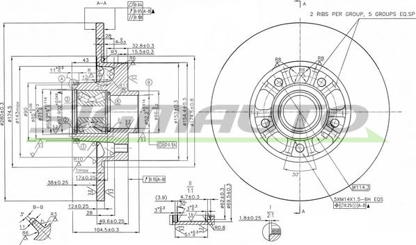 SIGMAUTO DBC602S - Тормозной диск autospares.lv