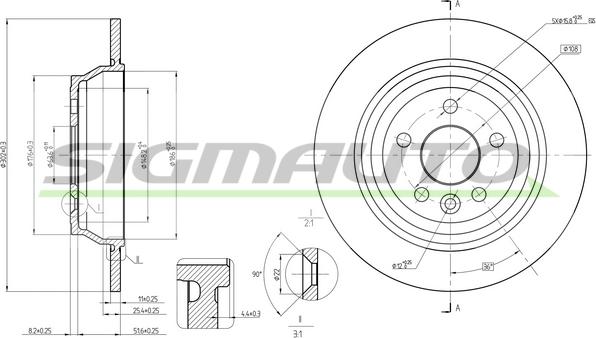 SIGMAUTO DBC607S - Тормозной диск autospares.lv