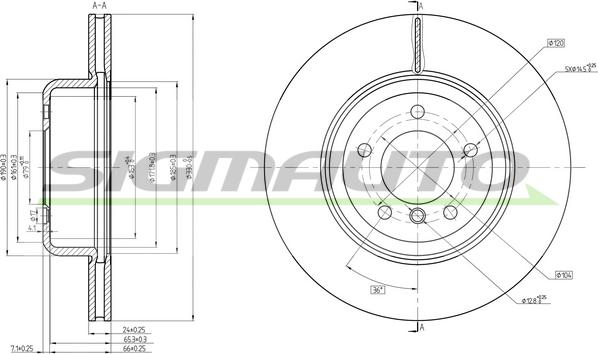 SIGMAUTO DBC617V - Тормозной диск autospares.lv