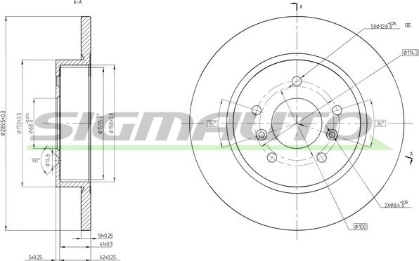 SIGMAUTO DBC683S - Тормозной диск autospares.lv