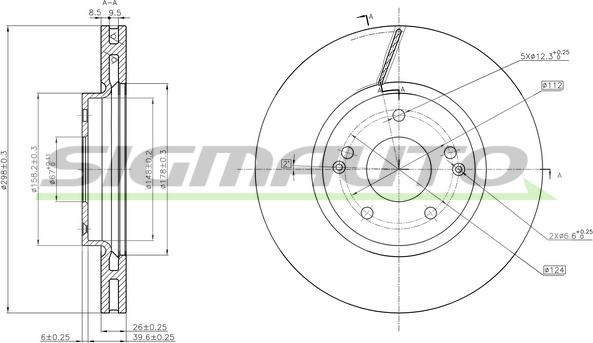 SIGMAUTO DBC091V - Тормозной диск autospares.lv