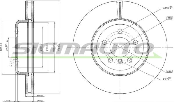 SIGMAUTO DBC047V - Тормозной диск autospares.lv