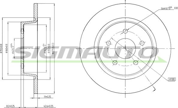 SIGMAUTO DBC058S - Тормозной диск autospares.lv