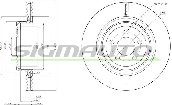 SIGMAUTO DBC066V - Тормозной диск autospares.lv