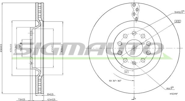 SIGMAUTO DBC000V - Тормозной диск autospares.lv