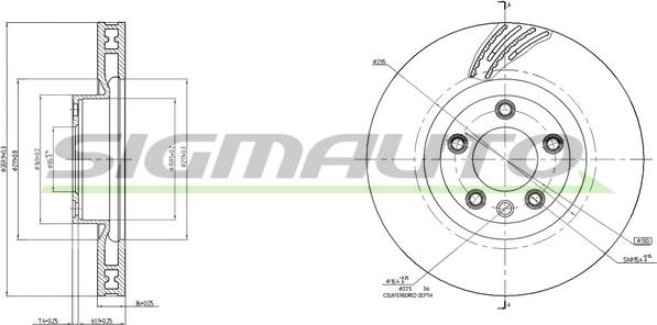 SIGMAUTO DBC019VLS - Тормозной диск autospares.lv