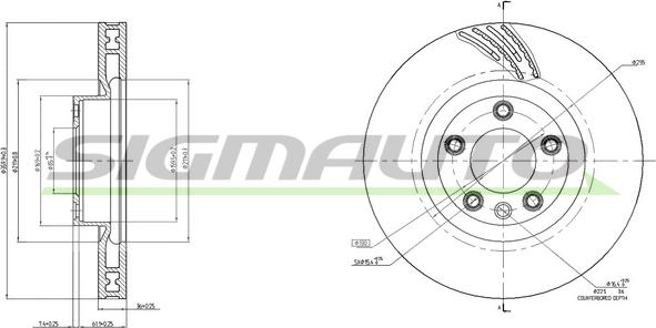 SIGMAUTO DBC019VRD - Тормозной диск autospares.lv