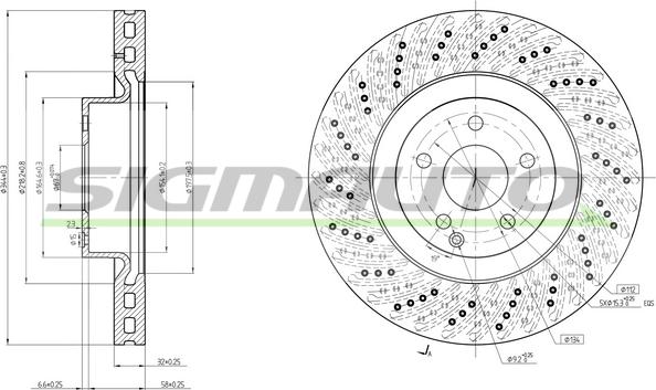 SIGMAUTO DBC030V - Тормозной диск autospares.lv