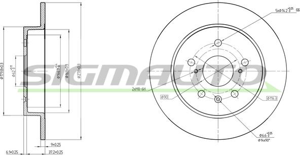 SIGMAUTO DBC075S - Тормозной диск autospares.lv