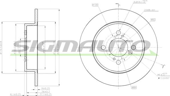 SIGMAUTO DBC071S - Тормозной диск autospares.lv