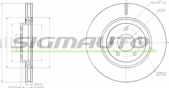 SIGMAUTO DBC199V - Тормозной диск autospares.lv