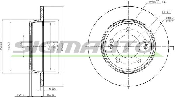 SIGMAUTO DBC193S - Тормозной диск autospares.lv