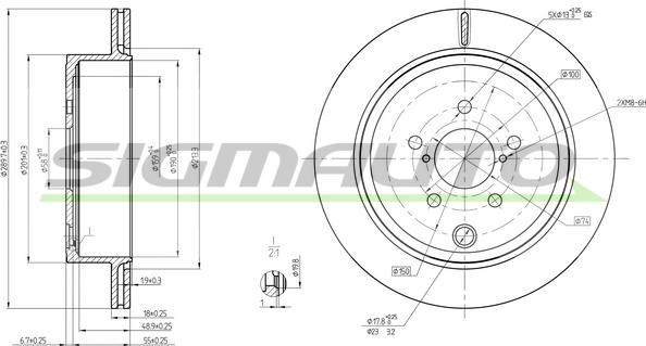 SIGMAUTO DBC141V - Тормозной диск autospares.lv