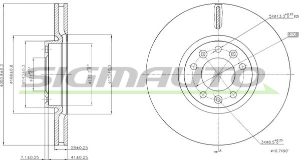 SIGMAUTO DBC156V - Тормозной диск autospares.lv