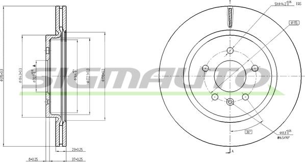 SIGMAUTO DBC188V - Тормозной диск autospares.lv