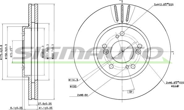 SIGMAUTO DBC175V - Тормозной диск autospares.lv