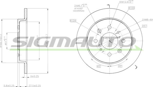 SIGMAUTO DBC244S - Тормозной диск autospares.lv