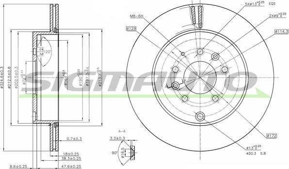 SIGMAUTO DBC251V - Тормозной диск autospares.lv