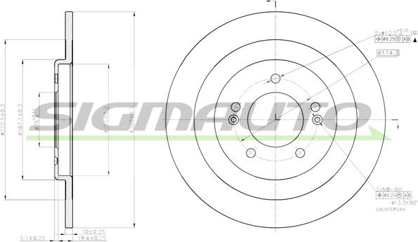 SIGMAUTO DBC201S - Тормозной диск autospares.lv