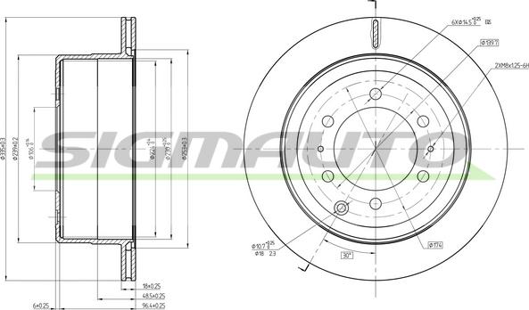 SIGMAUTO DBC212V - Тормозной диск autospares.lv