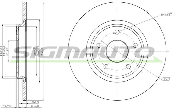 SIGMAUTO DBC217S - Тормозной диск autospares.lv