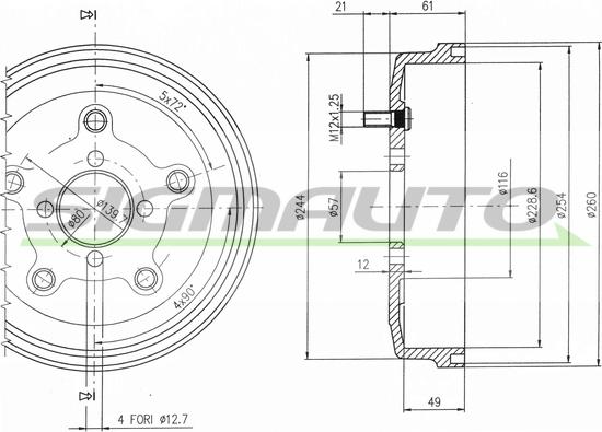 SIGMAUTO DR5521 - Тормозной барабан autospares.lv