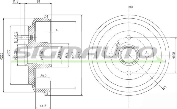 SIGMAUTO DR5644 - Тормозной барабан autospares.lv