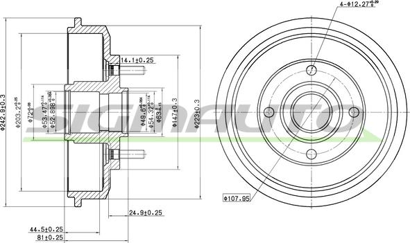 SIGMAUTO DR5654 - Тормозной барабан autospares.lv