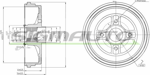 SIGMAUTO DR5665 - Тормозной барабан autospares.lv