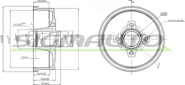 SIGMAUTO DR5601 - Тормозной барабан autospares.lv