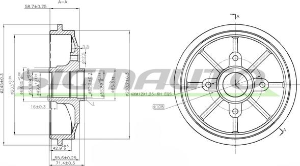 SIGMAUTO DR5637 - Тормозной барабан autospares.lv