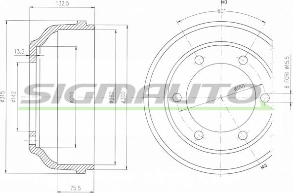 SIGMAUTO DR5625 - Тормозной барабан autospares.lv