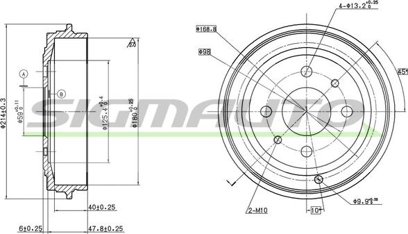 SIGMAUTO DR5043 - Тормозной барабан autospares.lv