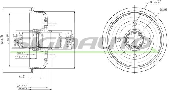 SIGMAUTO DR5054 - Тормозной барабан autospares.lv