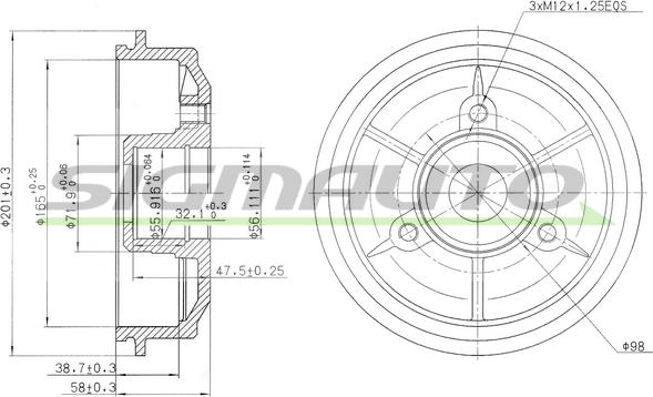 SIGMAUTO DR5024 - Тормозной барабан autospares.lv