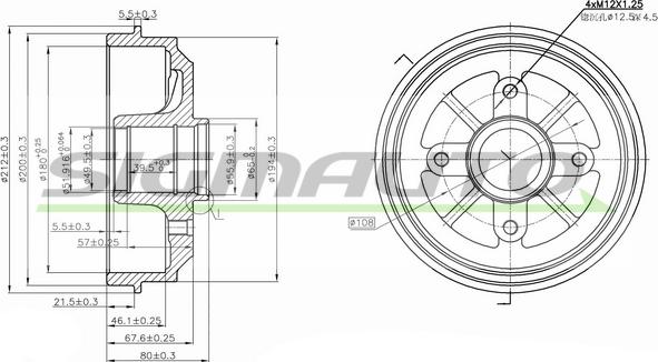 SIGMAUTO DR5153 - Тормозной барабан autospares.lv