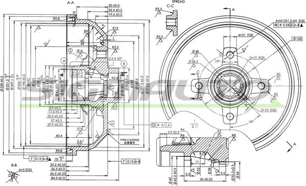 SIGMAUTO DR5139 - Тормозной барабан autospares.lv