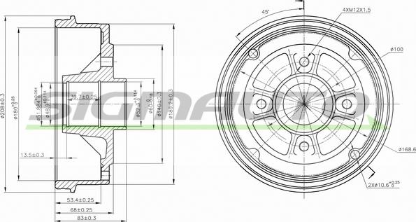 SIGMAUTO DR5395 - Тормозной барабан autospares.lv