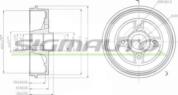 SIGMAUTO DR5396 - Тормозной барабан autospares.lv