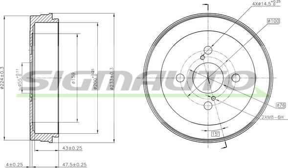 SIGMAUTO DR5338 - Тормозной барабан autospares.lv