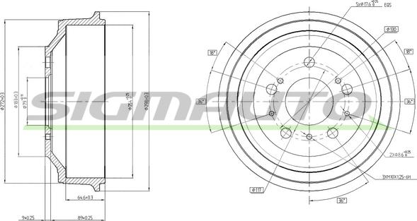 SIGMAUTO DR5255 - Тормозной барабан autospares.lv