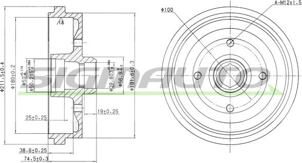 SIGMAUTO DR5226 - Тормозной барабан autospares.lv