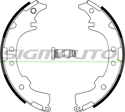 SIGMAUTO SFA953 - Комплект тормозных колодок, барабанные autospares.lv